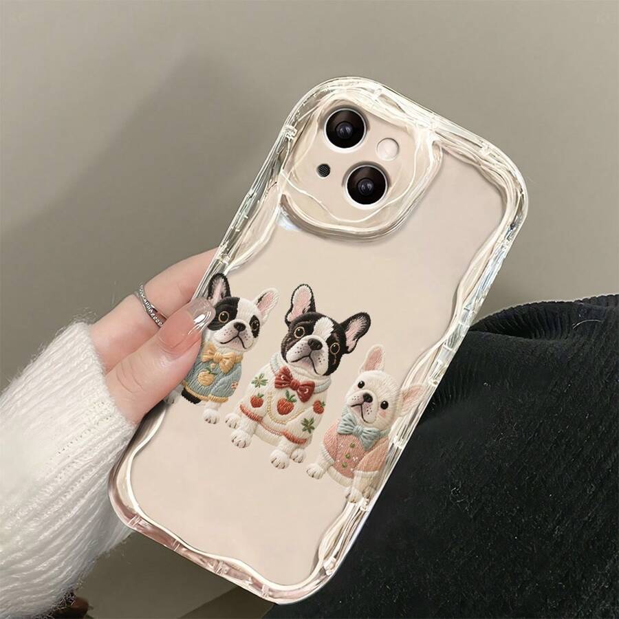 Funda de Teléfono Impresa, Compatible con 15 Pro///12, con Diseños de Olas Crema, Patrones Artísticos y una Funda Transparente para Modelos como Fashion Xs/16/Plus/11/13. - Blanco - Ver 1