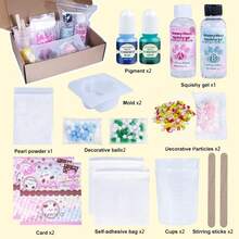 18pcs/Set Squishy Gel Making Kit, DIY Jewelry Making, Soft Silicone Cat Paw Making Kit, Include Transparent 50ml:50ml DIY Silicone AB Resin Glue, Cat Paw Silicone Mold, Flocking, Pigment, Tool, 1:1 By Volume Ideal For DIY