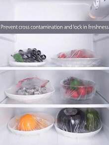 1/5/10/20/100pcs Pack Disposable Food Wrap, Elastic Self-Sealing, For Preserving Leftovers, Suitable For Covering Bowls & Dishes, Household Use - Multicolor - View 3