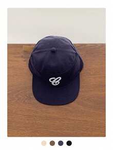 1 件软顶平檐帽，复古滑板 5 片帽，女式迷彩帽檐帽，BiteBerry 原创新款美式字母撞色棒球帽，男女通用时尚休闲百搭遮阳帽，户外街头滑板嬉皮小妞风格 - 平頂棒球帽 - 查看 3