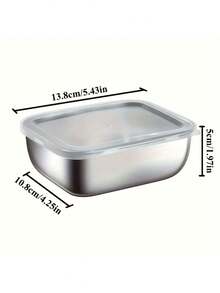 3 件 10.2 英寸带盖不锈钢烤盘，食物储存套装 - 方形，手工盖上，手洗 - 适合准备饭菜和户外野餐
