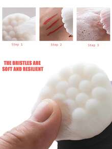 3/5/6/10件套面部美容按摩工具清洁套装，黑色滚轮刮痧套装，洁面刷，发带，腕带，发夹，发圈，洗漱包，大容量工具套装 - 黑色 - 查看 7