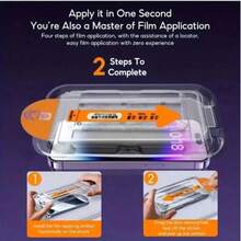 1片一键安装防窥隐私钢化玻璃膜，兼容 16/17/15/XR/XS/11/12/13/14/XS Max/Pro/Pro Max/Plus/15/16/15Plus/15Pro/15Pro Max/16Plus/16Pro/16 Pro Max，屏幕保护必备品，适用于日常、办公、家庭使用。手机屏幕保护膜，手机配件，隐私屏幕保护膜，防水、防震、防摔、防刮。 - 黑色 - 查看 6