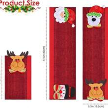 Christmas Refrigerator Handle Cover, 2/4pc Kitchen Appliance Handle Protector - Cute Snowman Design, Suitable For Refrigerator And Microwave, Dishwasher - Đỏ - Xem 5