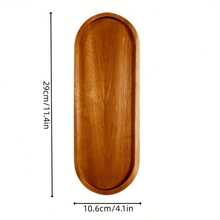 Vajilla de madera multiusos y ligera, bandeja de madera rectangular con rejilla, bandeja ovalada rectangular de madera, adecuada para cocina, exterior, restaurante, uso multiusos, decoración, exhibición de frutas, aperitivos, frutos secos