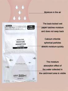 10pcs Hanging Moisture Absorber Bags, 16.91 Oz Large Capacity - Reusable Dehumidifier For Closets, Wardrobes And Dorms - Prevents Mold And Dampness, Plastic Material, Home Essential, Transparent Resealable Packaging