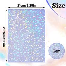 10/20pcs Holographic Sticker Sheets, Self-Adhesive Waterproof Rhinestone Stickers, Vinyl Holographic Stickers For DIY Crafts Decoration On Glass Boards. The Holographic Film Is Simple To Use And Can Be Applied To Paper, Cards, Bottles, Phone Cases And Other Items To Add A Dazzling Luster To Your Creative Works. - Multicolor - View 2