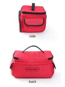 1pc Red And Gray Travel Medicine Bags, Small Drug Storage Bags, Home Emergency Storage Boxes, Medical Tool Kits - Multicolor - View 10