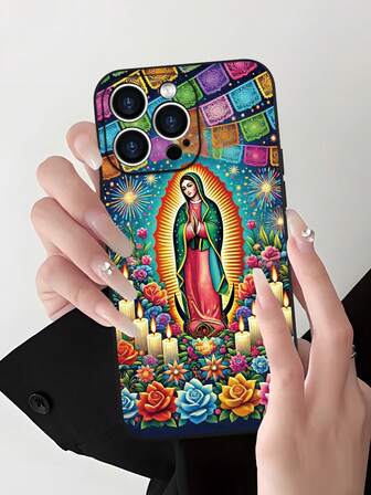 1pc Minimalist Elegant Floral Portrait Pattern Phone Protective Case With Camera Edge Protection, TPU Case Suitable For Apple 17/16/15/14/13/12/11 Pro Max Series, Lovely Gift For Friends, Family, Couples, Birthdays, New Year, Valentine's Day, Ramadan, Easter