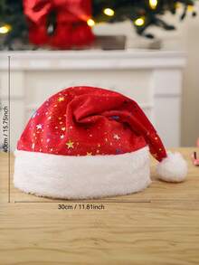 1顶柔软羊毛圣诞老人帽 - 红色，可机洗，适合节日派对和装饰，是生日、家居装饰、圣诞节装饰、房间装饰、冬季圣诞节装饰、家居圣诞礼物和圣诞装饰品的理想之选。 - 紅色 - 查看 8
