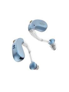 Dos audífonos con gancho para orejas para personas mayores, amplificadores de audición recargables para ayudar y asistir la audición, audífonos para adultos con función de eliminación de ruido y equipo digital de escucha para mejorar la audición.