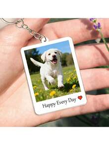 1 pieza Llavero acrílico personalizado con foto y texto, llavero de pareja personalizado, llavero con foto, regalo para novio/esposo, llavero de foto personalizado, regalo de pareja, regalo del Día de San Valentín, llavero personalizado - Multicolor - Ver 7