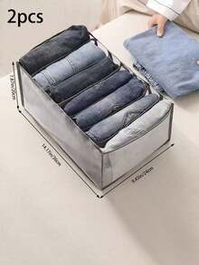 1/2pcs Household Foldable Wardrobe Storage Rack Jeans Storage Box T-Shirt And Leggings Drawer Storage Rack Drawer, Suitable For Wardrobe, Bathroom, Wardrobe Separate Storage Box, Nylon Material,Closets Clothes Organizer Pants Jeans Storage Box Cabinet Organizer Drawers Underwear Socks T-Shirt Wardrobe Storage Organizers - Multicolor - View 13
