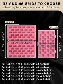 1pc Transparent Box With Red Sponge Card Pad Bobbin Storage Box Or Box And Bobbin Set, Multifunctional Bobbin Winder Box For Home Sewing Machine, Sewing Accessories, Empty Box, Plastic Bobbin And Metal Bobbin 3 Styles Available, 33-Slot And 66-Slot 2 Sizes - A - View 2