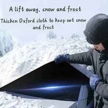 Easypie Selection 1pc Red Eyes Winter Car Windshield Snow Cover | Icy Weather And Winter Essentials, Vehicle Anti-Snow Shield With Replaceable Suction Cups, Polyester Material - Front Windshield Snow Shield - View 4