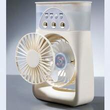 RAF 三档可调速便携式风扇，带纳米喷雾功能，迷你USB空气冷却器，小型空调，带可调节喷雾喷嘴风扇，360°旋转，7色氛围灯，超静音气流。250毫升大容量水箱