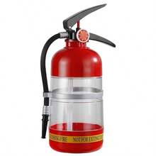 60-Ounce Portable Fire Extinguisher-Shaped Liquor Dispenser - Dual-Purpose Beverage Server For Beer, Spirits, And Wine - Red/Clear Durable Plastic Party Decor For Restaurants, Homes, And Events - Splash-Proof Design, No Assembly Required, Large-Capacity Party Drink Dispenser With Fire Extinguisher Appearance And Splash-Proof Design - 紅色 - 查看 3