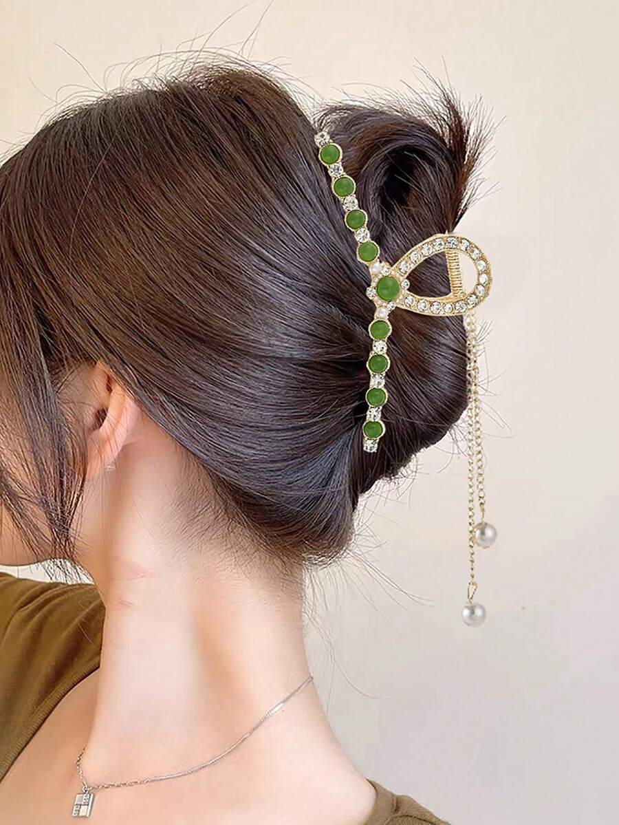1Pc Ancient Tassel Hair Clips Grip Clip Large Back Of The Plate Hair Hair Claw Hair Accessories Fashion Hair Clutch