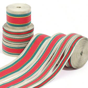 10-38mm Cinta navideña roja y verde con dorado para exhibición de joyería, empaque de regalos, manualidades y decoración de fiestas