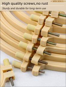 3个米色圆形手工DIY十字绣绣绷，绣框，捕梦网风铃挂环，采用耐用PP材质，适用于万圣节、圣诞节装饰、手机/钥匙链、包包挂饰、背包吊坠、桌面/床头装饰、发饰、汽车挂件等。 - 杏色 - 查看 11