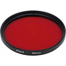 Tbest Filtro de Lente Rojo Completo,Filtro de Lente de cámara roscado Filtro de Color Rojo Completo Vidrio óptico para Lente de cámara - 58 milímetros - Ver 8