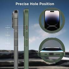 Magnetic Case For For IPhone 14 Pro 6.1 Inch With 360 Rotatable Ring Stand, Compatible With Mag Car Phone Mount, Cases Cover Phone Holder For Desk Meeting/Videos(Dark Green),For For IPhone14Pro,DarkGreen - 深綠色 - 查看 8