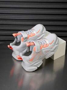 1 Pair Kids Sports Shoes, Suitable For All Seasons, Color Block Design, Comfortable Breathable, Versatile, Lightweight, Non-Slip, Durable, Indoor & Outdoor, Fashion New Style - Pink - View 8