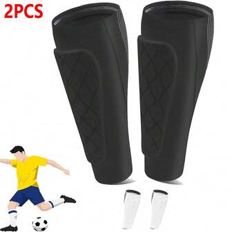 2PCS Soccer Shin Guards Shin Pads For Youth Adult, Calf Compression Sleeve With Honeycomb Pads, Support For Shin Splint Baseball Boxing Kickboxing MTB, Lightweight
