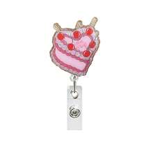 1pc Pink Heart Medical Badge, Valentine's Day Themed Design, Retractable Rotating ID Badge Holder, Romantic & Practical Accessory For Workplace