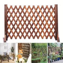 Senmeo 70x200cm(27.6x78.7") Pressure-Treated Wooden Pet Gate (Extendable), Indoor/Outdoor Fence - Christmas Pet Essential - 原木色 - 查看 1