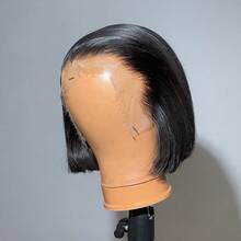 Straight Lace Front Wigs Human Hair 13x4 Bob Wig Remy Brazilian Human Hair Wig For Women With Pre Plucked Hairline 150% Density Natural Color Comfortable Basics Style Wig Music Festival Mother's Day Carnival Valentine's Day Halloween All Saints' Day Christmas Day Cosplay Spring Summer Autumn Winter Local Warehouse Wear And GO New Product Discounts Wigs For Black Women Casual Elegant Preppy Business Modest Romantic Glamorous Vintage Street Sporty Cute Royal Simple Vacation Daily Holiday - Natural Black - 查看 3