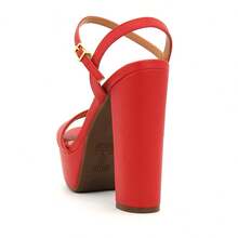 Vizzano 6282.455 Women's Casual Platform Sandal With Chunky Heel - Đỏ - Xem 5