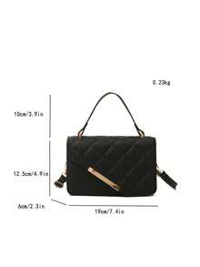 Mini Fashionable Quilted Handbag - Black - View 8