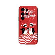 1PC Phone Case ,  Merry Christmas Penguins Gift Wavy , Stylish Phone Case, Phone Decoration, All-around Lens Protection, Creative Small Gift, Funny Gift for Boys and Girls - ブラック - チェックする 7