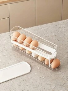 Egg Box Storage Refrigerator With Transparent Rolling Egg Rack Fresh Refrigerator Storage Box Food Rack Fresh-Keeping Special Artifact Put Inside The Door Rolling Eggs.Auto Rolling Fridge Egg Organizer, Space Saving Eggs Dispenser For Refrigerator Storager, Home Egg Holder. Kitchen Items Kitchen Accessaries Kitchen Kitchen Tools - Multicolor - View 12
