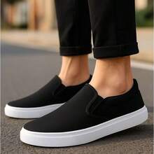 zapatilla elegantes de mujer Zapatos planos cómodos de suela blanda para mujer, antideslizantes, con lazo, sencillos y sin cordones, ideales para un look casual y versátil. - Negro - Ver 4