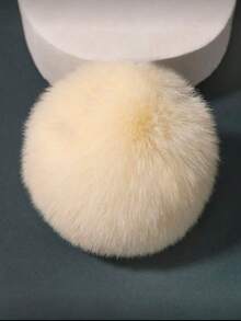 A Set Of Small Tassel Imitation Wool Ball Keychain Car Pendant Bag - Beige - View 3