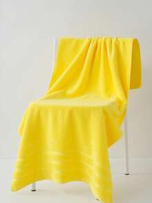 1pc/3pcs Modern Minimalist Solid Stripe Cotton Bath Towel | Super Soft, Highly Absorbent, Quick Drying Sauna Towel, Non-Shedding, Lightweight, Available Size: 34x75cm Bath Towel/70x140cm Bath Towel/34x34cm Face Towel, Durable Bathroom Essentials, Couples Gift - Yellow - View 10
