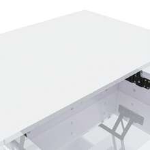 BALCONERA GeoTower Lift Top Coffee Table – High Glossy Modern Wooden Rectangle Tea Table With LED Strip & 2 Drawers - White - View 10