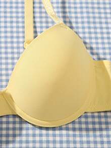 女士时尚浅黄色钢圈聚拢文胸 - 提升胸型，性感迷人，全天舒适，是日常穿搭的理想之选