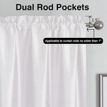 Chyhomenyc Uptown White Kitchen Curtains 30 Inch Length, Light Filtering Faux Silk Slub Textured Cafe Curtains, Elegant Short Drapes For Bathroom Bedroom Small Windows, Each 30Wx30L Inch, 2PCS,White30inchWx30inchLPackof2 - 白色30吋寬x30吋長 2個裝 - 查看 4