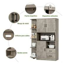 Credenzas Modernas 150cm, Perfectas Para Espacios Actuales - Gris - Ver 7