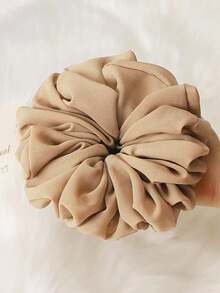 1件纯色雪纺穆斯林头巾衬里发圈，适用于阿巴雅长袍 - 黑色 - 查看 18