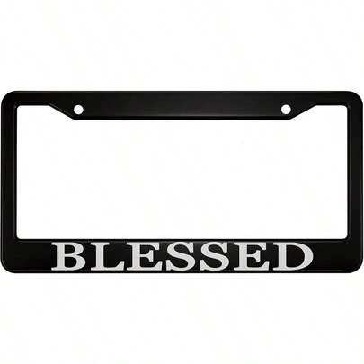 oFloral  Aluminum Alloy License Plate Frame White Letters Black Applicable to US Standard Car Metal Car Tag Frame Funny Front Clear License Plate Cover Holder for Women Men 1 Pack