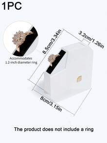 1个心形戒指盒，自动开启订婚戒指盒，天鹅绒耳环首饰盒带灯，珠宝展示盒，适用于婚礼、订婚、求婚、生日、情人节 - 彩色 - 查看 3