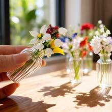 1pc Mini Glass Flower Bouquet, Colorful Handmade Glass Flower Decor Set - Birthday, Wedding, Mother's Day, Office, Home Decor, Valentine's Day Gift - Multicolor - View 3