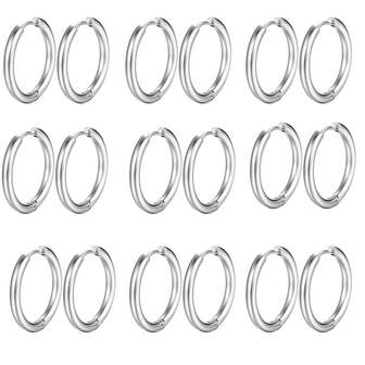 9 Pairs Stainless Steel Earrings, Minimalist Stainless Steel Earrings, Earring Accessories, Elegant Earrings