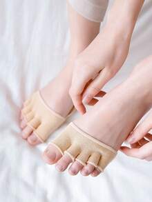 1 Pair Women's Black/Beige Forefoot Pads, Breathable Shock-Absorbing Half-Toe Insoles For High Heels, Wedges, Sandals, Elegant Shoes, Sports Shoes, Ideal Gift For Valentine's Day, Parties, Weddings - Multicolor - View 7