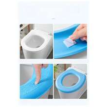 Đệm ngồi bồn cầu bằng xốp chống thấm nước mềm mại và thoải mái - Có keo dán, vỏ bọc phòng tắm có thể giặt được, nhiều màu sắc - Màu xanh nhạt - Xem 8