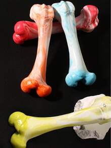 专为爱啃咬的狗狗设计的坚不可摧的咀嚼玩具 - 超耐用的TPR和尼龙骨头，适合中大型犬的互动玩具，适合缓解无聊和户外玩耍（颜色随机） - 彩色 - 查看 3